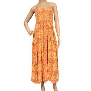 Anthropologie SUNDAY MI AMOR Floral Tiered Maxi Dress BOHO Cottagecore Sz M